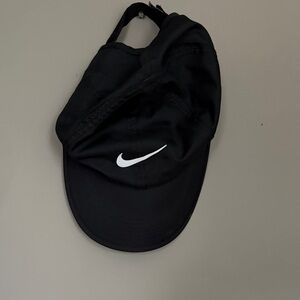 Nike Black Hat with White Swoosh